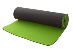 Килимок для фітнесу і йоги TPE+TC 8 мм, yogaTPE+TC 8 green-black, Зелений
