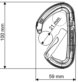 Carabiner Singing Rock Colt Straight black, SR K0111BB00