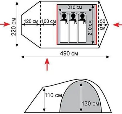Tent Tramp Cave 3 (V2) green, UTRT-021-green