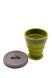 Folding silicone glass with lid Tramp, green