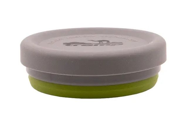 Folding silicone glass with lid Tramp, green