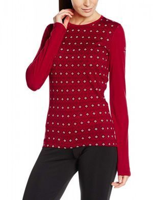 Thermal Т-shirt for women Icebreaker Oasis LS Crewe Align WOMEN oxblood/snow, S