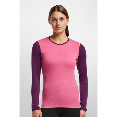 Thermal Long Sleeve T-Shirt for women Icebreaker BF 200 Chakra Zip WOMEN shocking/maroon S