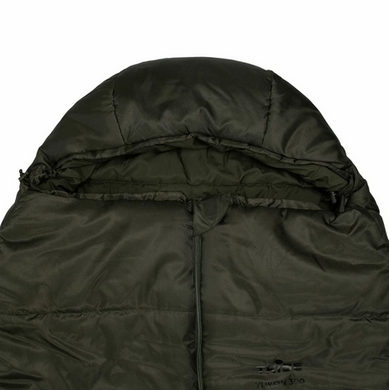 Sleeping bag Tribe Yukon 300, T-CF-0001-olive, Dark green, In the center