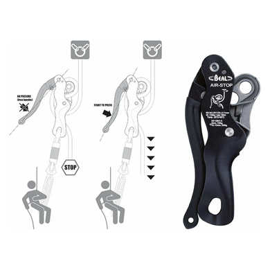 Descender device Beal Air Stop Descendeur black, BMDAS