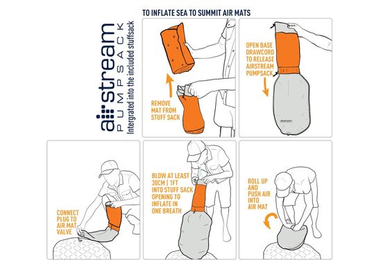 Inflatable insulated mat 5 сm Sea to Summit UltraLight Insulated Mat Small orange, STS AMULINS_S