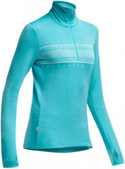 Термофутболка жіноча Icebreaker BF 260 Tech Top LS Half Zip WOMEN glacier/white, M