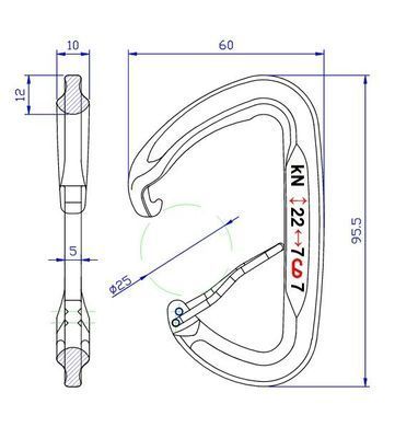 Карабін First Ascent NEON Straight blue, FA 7015 03