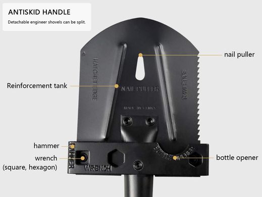 Лопата складна багатофункціональна AceCamp Survivor Multi-Tool Shovel, 2586