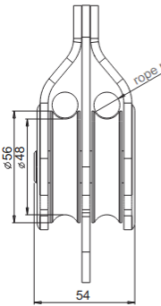 Блок-ролик подвійний Singing Rock Pulley Twin, RK802EE00 - orange
