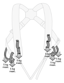 Chest harness for fixing a chest clamp Petzl Explo, C027AA00, UNI
