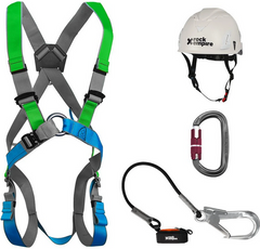 Full-body harness complete with helmet, carbine and absorber Rock Empire Basic Arrest set , SBA001.000-0345W0000000