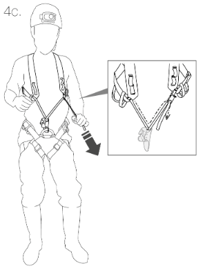 Chest harness for fixing a chest clamp Petzl Explo, C027AA00, UNI