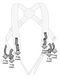 Chest harness for fixing a chest clamp Petzl Explo, C027AA00, UNI