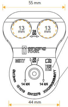 Блок-ролик Singing Rock Pulley Miky, RK806BB00