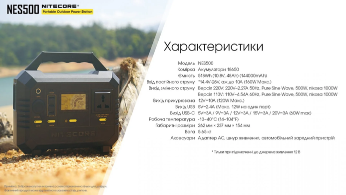 Зарядна станція Nitecore NES500