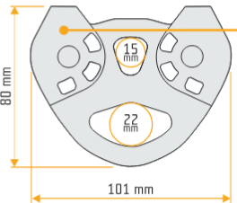 Pulley on two axles Singing Rock Tandem Pulley, RK803BB00