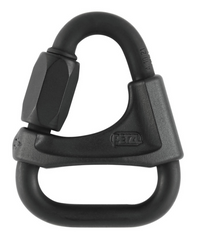 Triangular steel quick link Petzl DELTA 8 mm black with positioning bar, P11 8BN