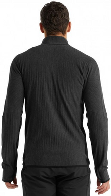 Thermal jacket for men Icebreaker Descender LS Zip JET hthr/black, XL