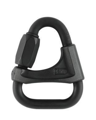 Triangular steel quick link Petzl DELTA black with positioning bar D=8 mm MAILLON RAPID, P11 8BN