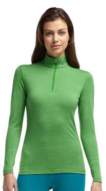 Thermal T-shirt for women Icebreaker BF 200 Oasis LS Half Zip Stripe WOMEN frond, XS