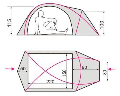 Tent Terra Incognita Ksena 2 green, Ti Ksena 2 green