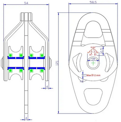 Блок-ролик подвійний First Ascent Twin, FA 1411 01