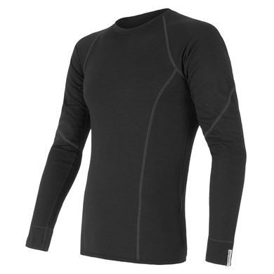 Thermal T-shirt for men Sensor Merino Active LS black, Black, S