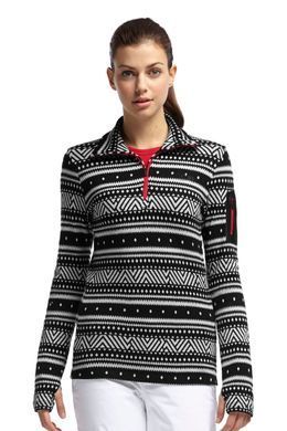Thermal Т-shirt for women Icebreaker BF 260 Vertex LS Half Zip WOMEN black/snow/garnet, S