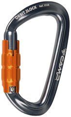 Carabiner Camp Orbit 2Lock gun metal / orange, 3558