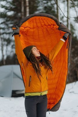 Sleeping bag ROCK FRONT 600 S Medium turquoise with mustard