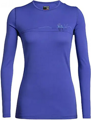 Термофутболка жіноча Icebreaker 200 Oasis LS Crew WOMEN Skis in Snow mystic, M