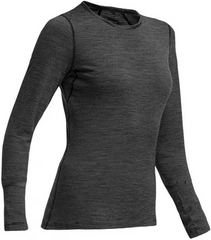 Термофутболка жіноча Icebreaker BF 200 Oasis LS Crewe WOMEN black/snow, M