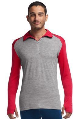 Термофутболка з довгим рукавом чоловіча Icebreaker BF 260 Tech LS Half Zip MEN metro hthr/rocket XL