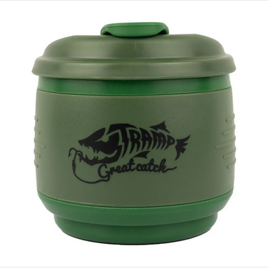 Foldable silicone mug with lid Tramp 350 ml olive, UTRC-082-olive