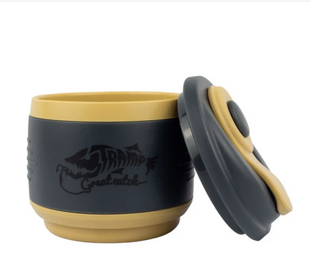 Foldable silicone mug with lid Tramp 350 ml sand, UTRC-082-sand