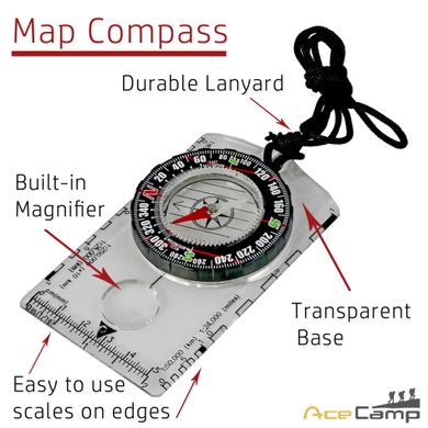 Compass AceCamp Fluorescent Map Compass, 3116