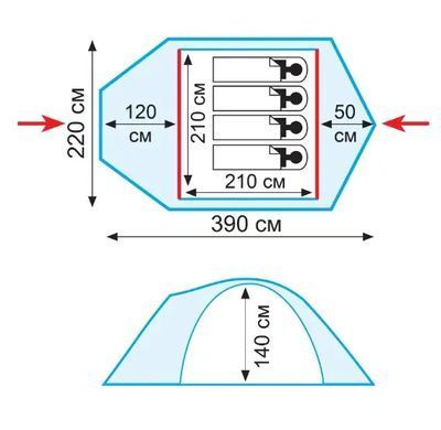 Намет Tramp Space 4 (V2), TRT-060