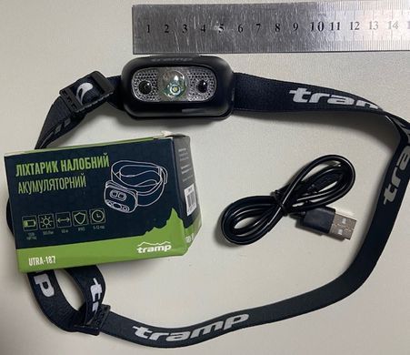 Ліхтар налобний акумуляторний Tramp UTRA-187, UTRA-187, Чорний, black
