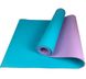 Mat for fitness and yoga TPE+TC 6 mm, yogaTPE+TC 6 violet-turquoise, Сиреневый