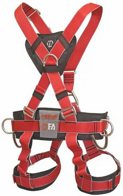 Complete fall arrest harness First Ascent Urban + red, FA 1009 02 SM, S/M (waist circumference 75-100 cm)