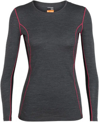 Термофутболка жіноча Icebreaker 200 Oasis Deluxe LS Crewe WOMEN Jet hthr/black/prism, M