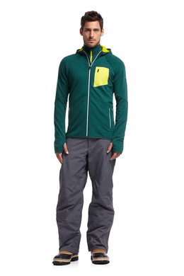 Термокофта чоловіча Icebreaker Atom LS Zip Hood MEN pine/chartreuse/white, S
