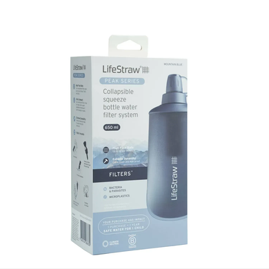 Фільтр-пляшка для води LifeStraw Peak Squeeze 1.0 L dark mountain gray, LSW LSPSF1GRWW
