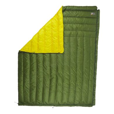 Sleeping bag ROCK FRONT 450 Wide khaki with mustard