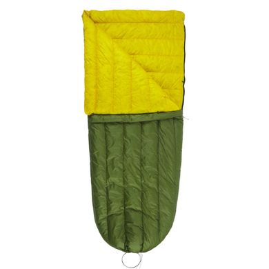 Sleeping bag ROCK FRONT 450 Wide khaki with mustard