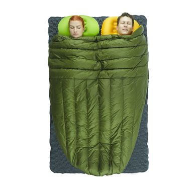 Sleeping bag ROCK FRONT 450 Wide khaki with mustard