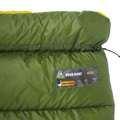 Sleeping bag ROCK FRONT 450 Wide khaki with mustard