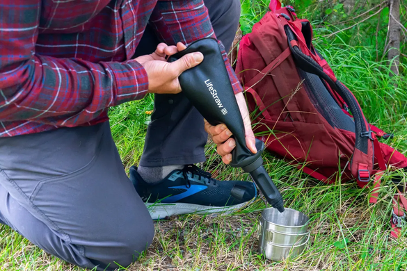Фільтр-пляшка для води LifeStraw Peak Squeeze 1.0 L dark mountain gray, LSW LSPSF1GRWW
