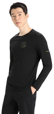 Термофутболка чоловіча Icebreaker 200 Oasis LS Crewe Alps 3D MEN black, S
